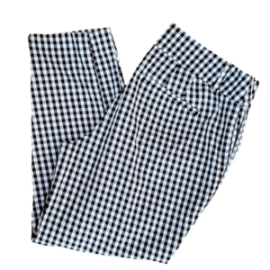 Ann Taylor Factory Black/White Vichy Gingham Checked Ankle Pants Size 8 EUC
